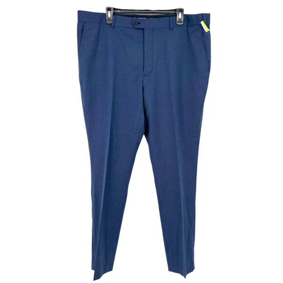 Original Penguin Wool Blend Flat Front Blue Dress Pants Mens Waist 40 NWOT - Picture 2 of 10